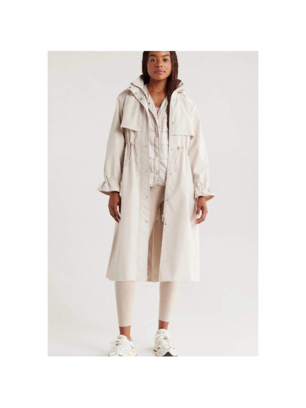 Zella Lightweight Trench Coat in Light Beige/Cream
